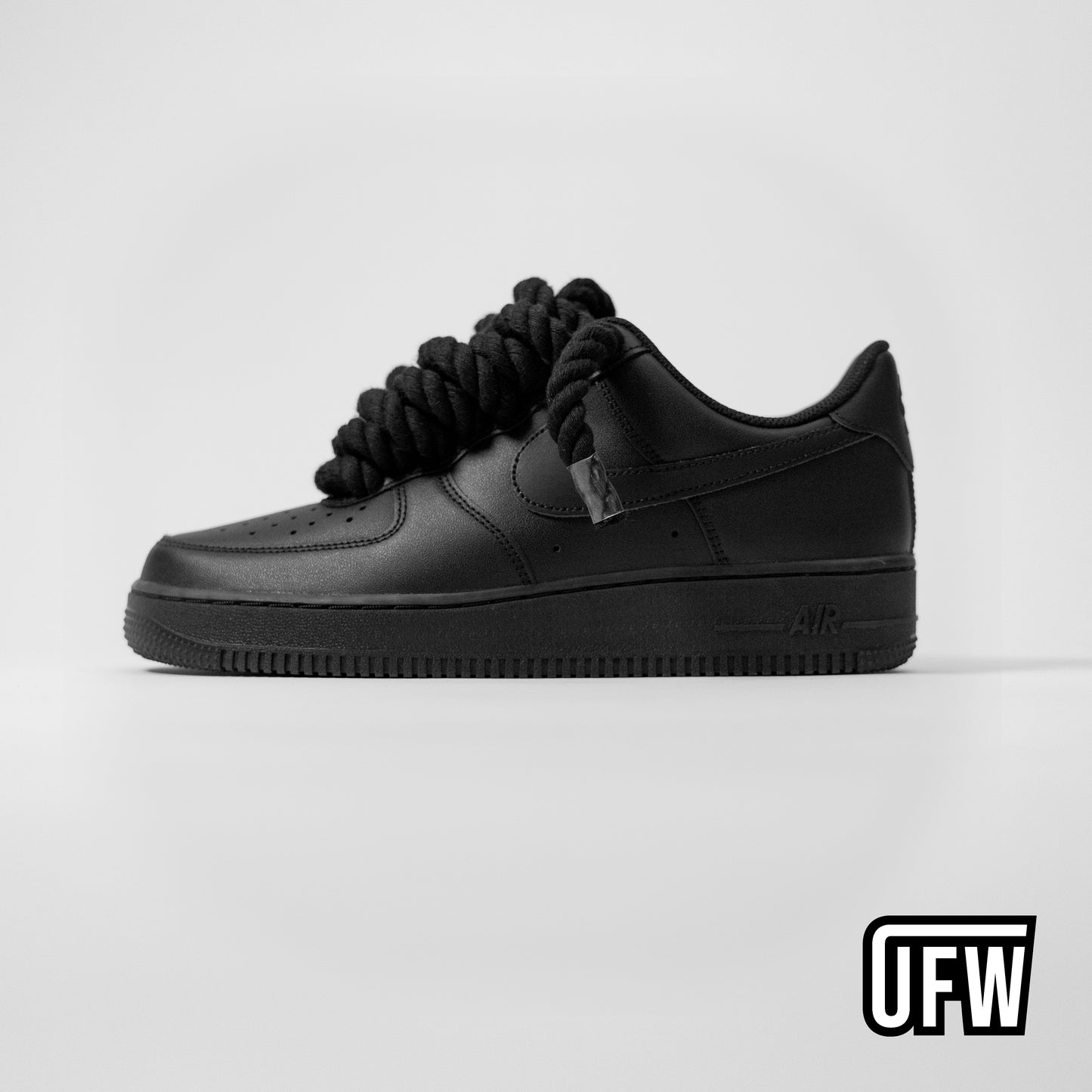 Nike Air Force 1 Black Rope Laces